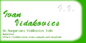 ivan vidakovics business card