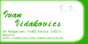 ivan vidakovics business card